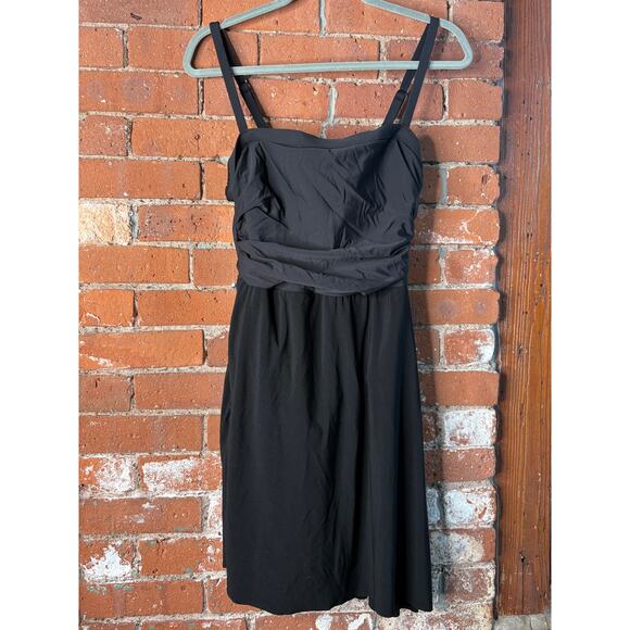 MagicSuit by MiracleSuit One Piece Swim Dress Skirted Ruched Square Neck Sz 12 - Picture 1 of 11